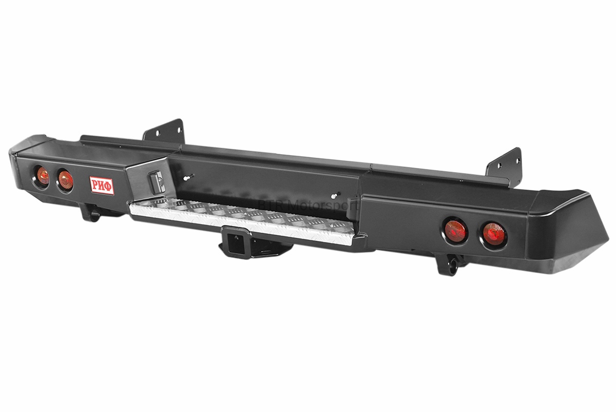 Бампер РИФ задний Isuzu D-MAX с квадратом под фаркоп и фонарями, стандарт RIFDMX-20150