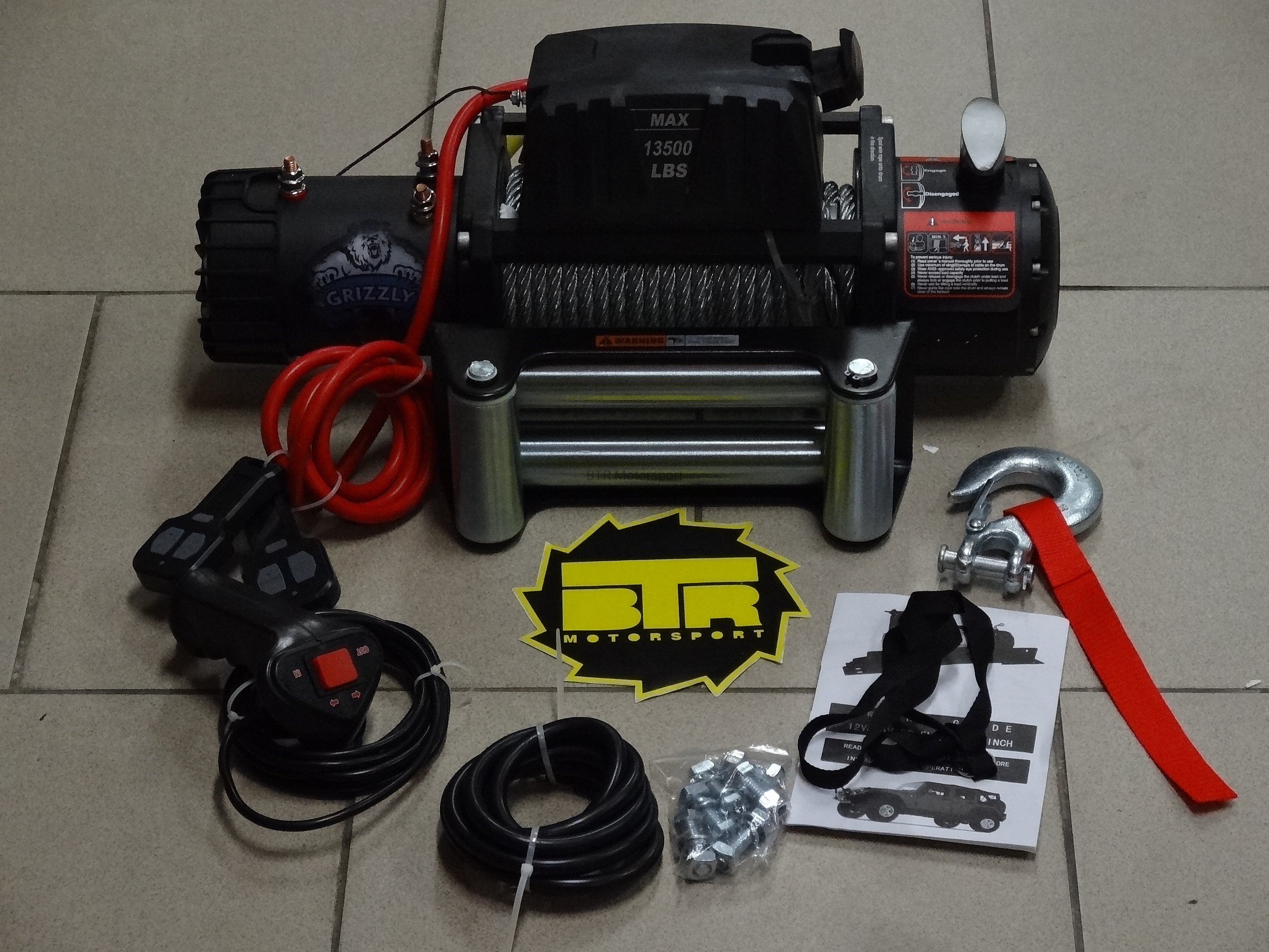 Лебедка электрическая 12V Electric Winch GRIZZLY 13500lbs / 6136кг стальной  трос купить, Лебедка электрическая 12V Electric Winch GRIZZLY 13500lbs /  6136кг стальной трос купить в барнауле, Лебедка электрическая 12V Electric  Winch GRIZZLY